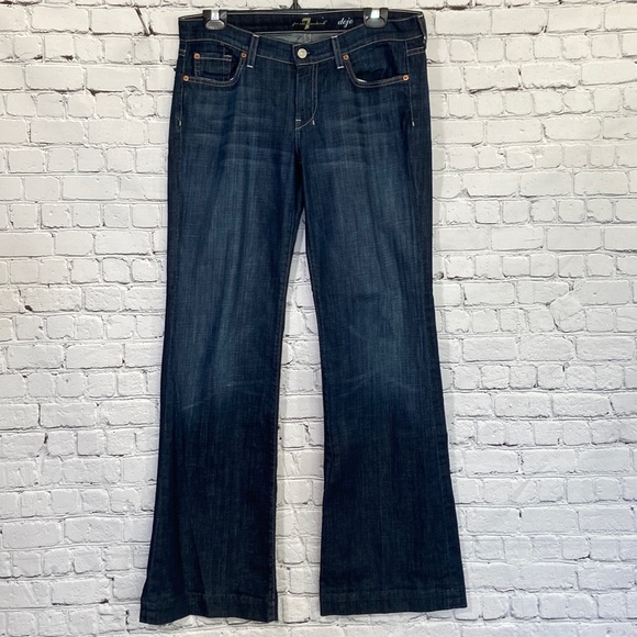 7fam Dojo flare bell bottom Y2k style jeans size 30 7 for all mankind - Picture 2 of 12